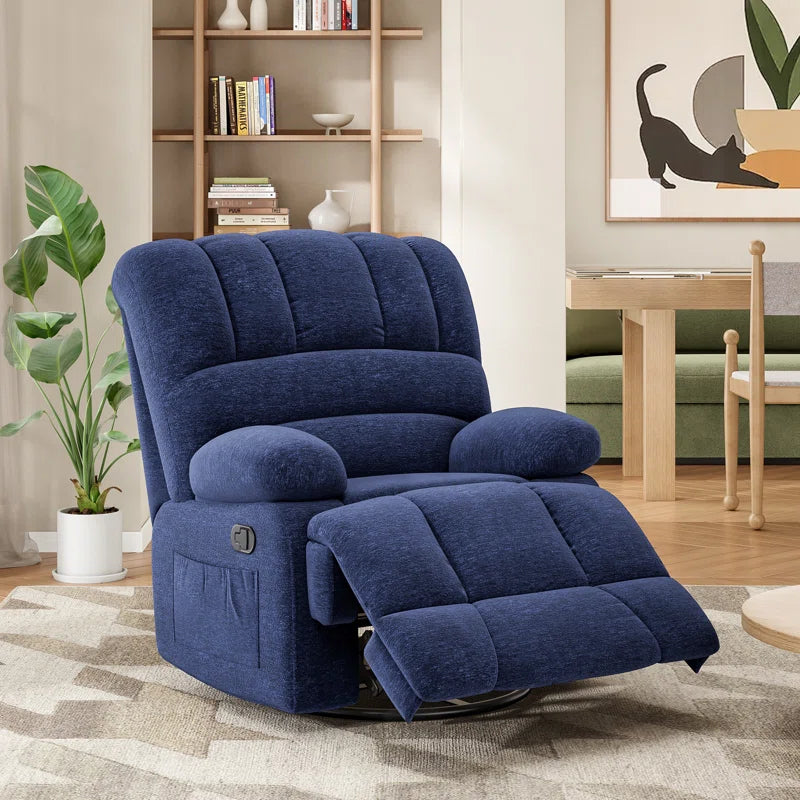 Heald 40.94"W Upholstered Swivel Rocker Recliner