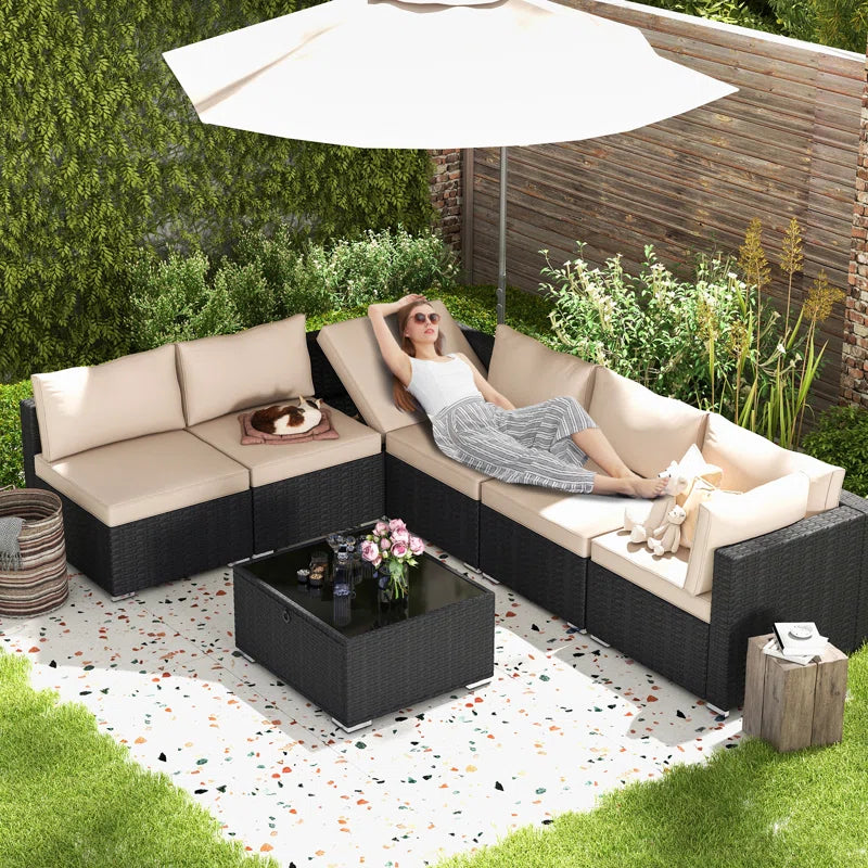 Quadreka 7 Pieces Outdoor Patio Set with Cushions