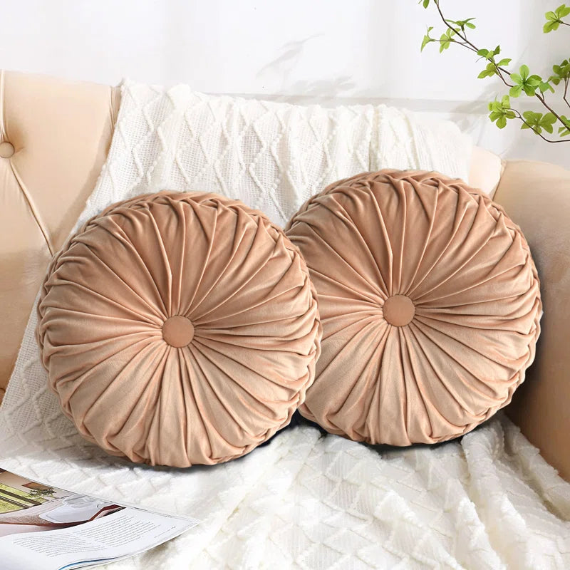 Echo Buttons Velvet Reversible Throw Pillow