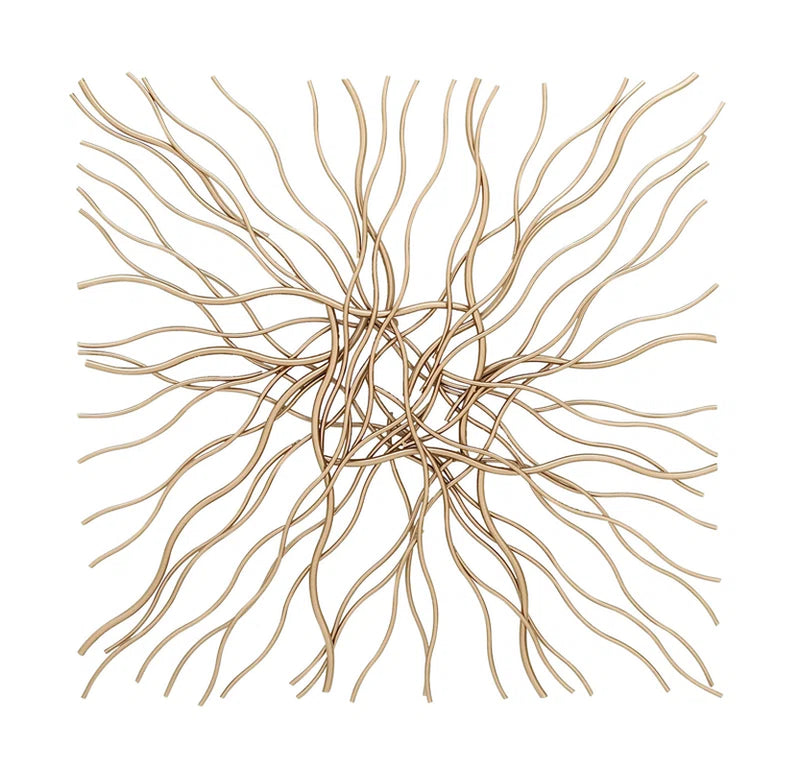 Gold Metal Overlapping Lines Abstract Home Wall Decor