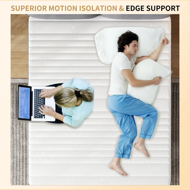 Innerspring Mattress Medium Hybrid Mattress in a Box with Certipur-Us Certified Pocket Spring, Pressure Relief, and Motion Isolation