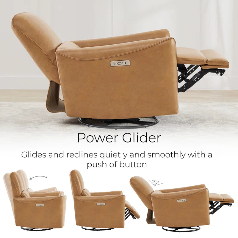 Mikkel Vegan Leather Swivel Power Recliner
