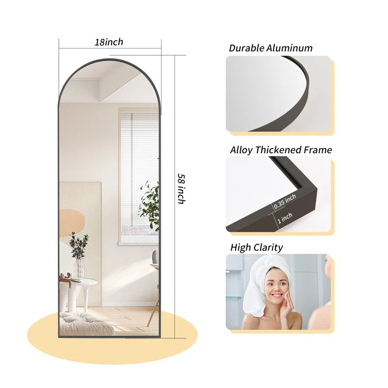 Arched Metal Oversized Full Length Mirrors Wall Mirrors with Stand