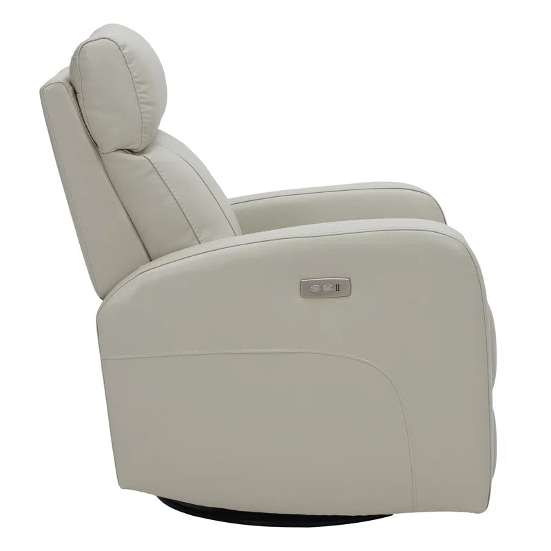 Arrianna-Fiona Genuine Leather Swivel Power Recliner