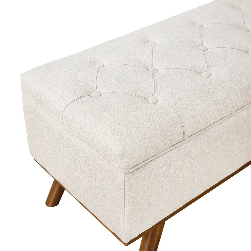 Leaysia Linen Upholstered Storage Bench