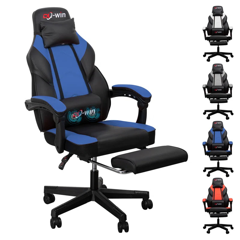 Adjustable Game Chair Swiveling PC & Racing with Footrest