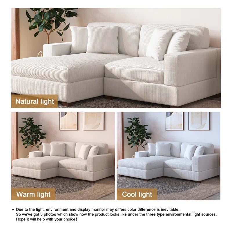 Milbrey 2 - Piece Corduroy Sectional