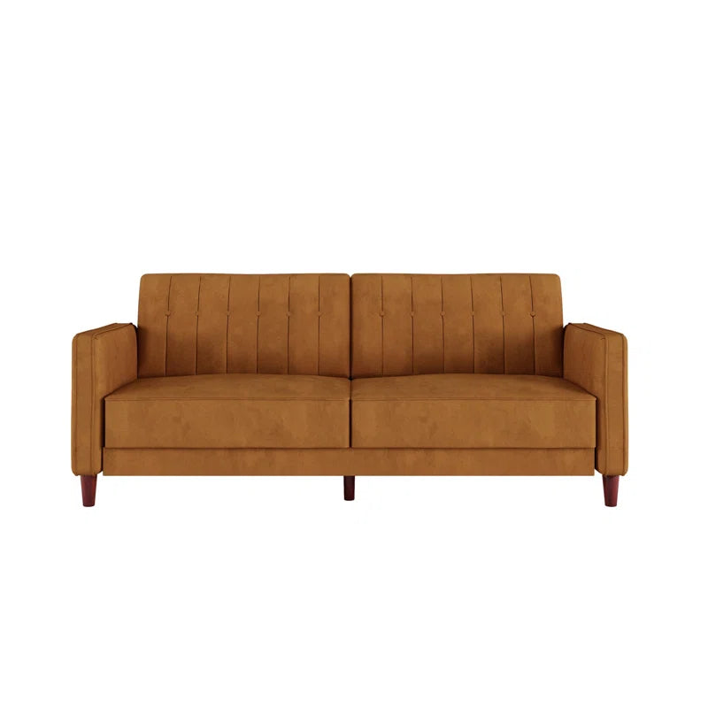 Perdue 81.5" Velvet Square Arm Convertible Sofa