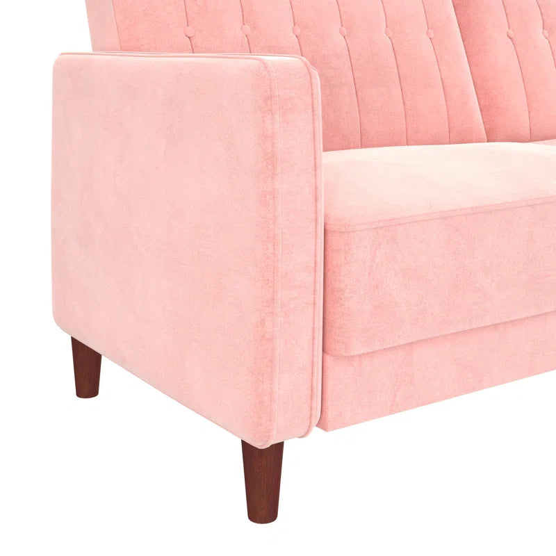 Perdue 81.5" Velvet Square Arm Convertible Sofa