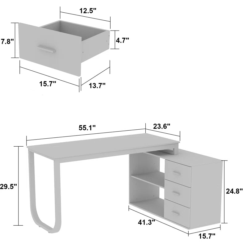 Latwon L-Shape Desk