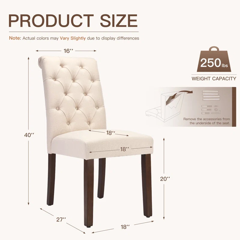 Artemisia Tufted Upholstered Wooden Dining Chairs