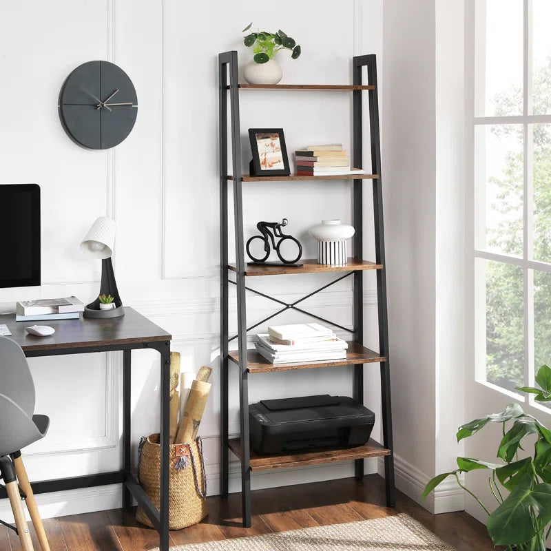 Jabari 67.7" H X 22" W Metal Ladder Bookcase