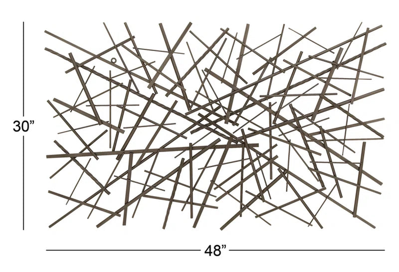 Black Metal Overlapping Lines Geometric Home Wall Decor