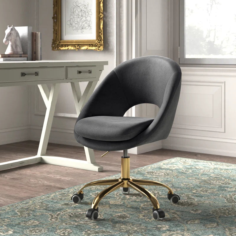 Louise Velvet Modern Task Chair with Ergonomic Design