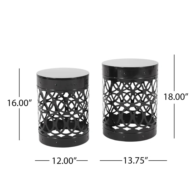 Moraima round Metal Outdoor Side Table