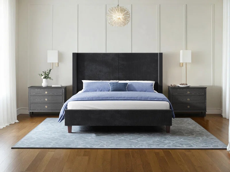 Wauseon Corduroy Upholstered Bed