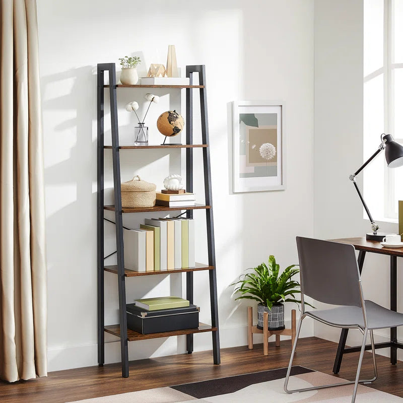 Jabari 67.7" H X 22" W Metal Ladder Bookcase