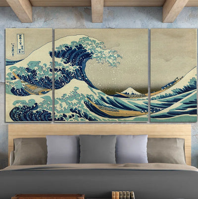 " the Great Wave " 3 - Pieces Painting Print