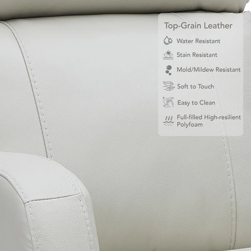 Arrianna-Fiona Genuine Leather Swivel Power Recliner