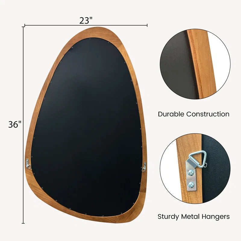 Cotesfield Wood Accent Mirror Irregular Decorative Mirror Asymmetrical Mirror