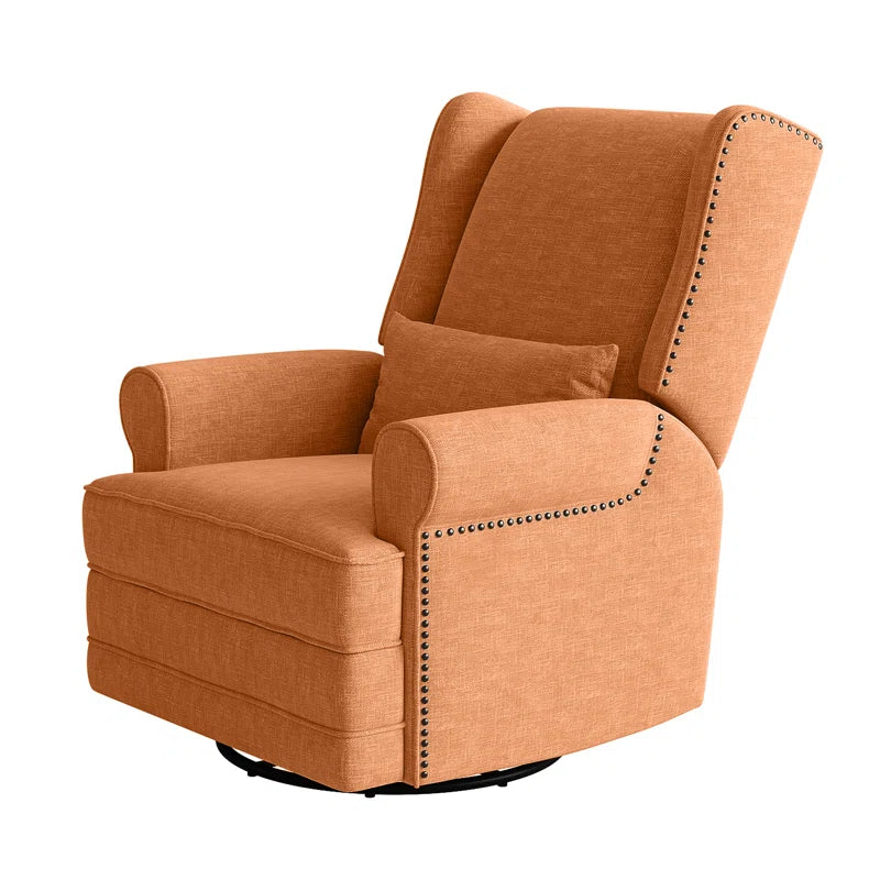 34" Wide Upholstered Manual Swivel Rocking Recliner