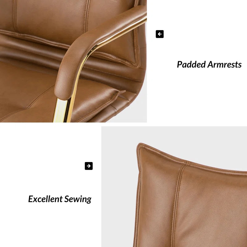 Lundgren Faux Leather Task Chair with Padded Arms