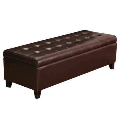 Loggins Faux Leather Upholstered Storage Bench