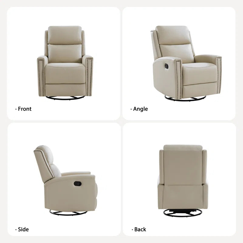Genuine Leather Swivel Rocker Recliner