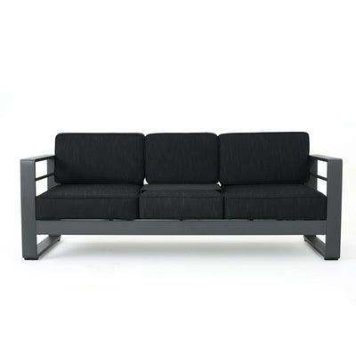 Caggiano 76.25'' Aluminum Outdoor Patio Sofa
