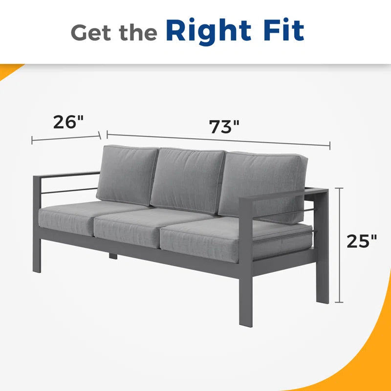 Brandtley Aluminum Patio Sofa