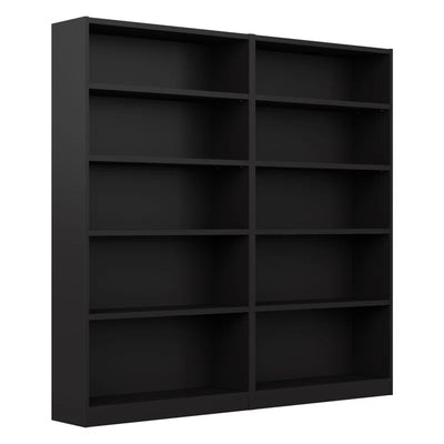 Doyno Tall 5 Shelf Bookcase - Set of 2, Storage and Display Bookshelves for Home Office and Living Room