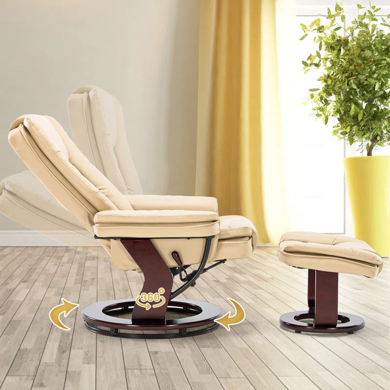 Shebeen Swivel Recliner with Ottoman