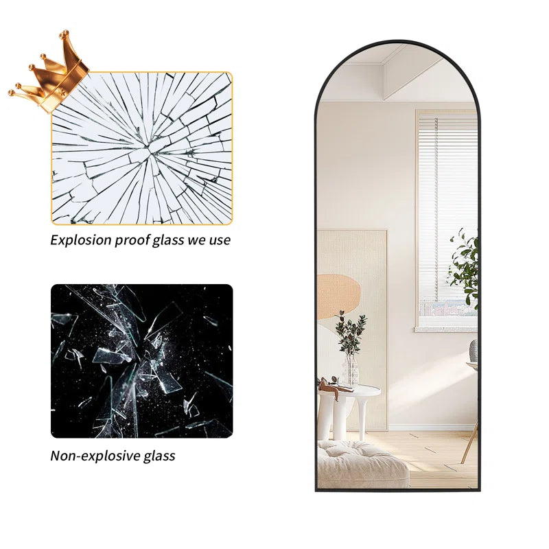 Arched Metal Oversized Full Length Mirrors Wall Mirrors with Stand