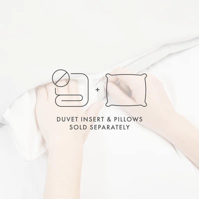 Pinch Pleat Textured Duvet Cover Set