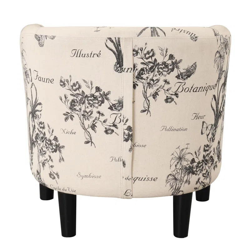 Pamplona 26" W Modern Stylish Soft and Breathable Upholstered Barrel Chair and Ottoman