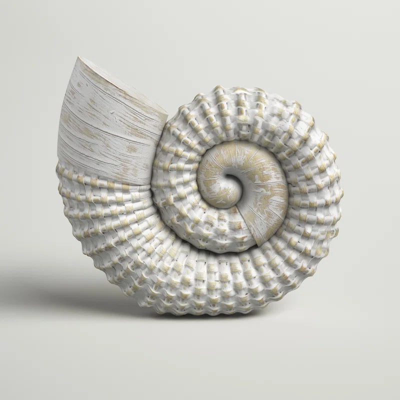 Ceramic Shell Figurine - Elegant Home Decor Accent Piece - 7" X 3" X 7"