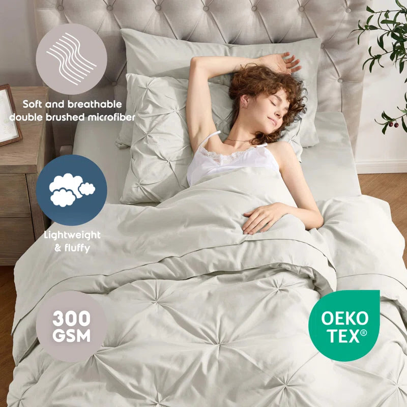 Bed-In-A-Bag Pleated Comforter Set with Bed Sheets