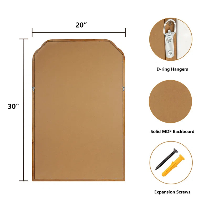 Ancalin Wood Accent Wall Mirror for Bathroom Bedroom Decorative Mirror