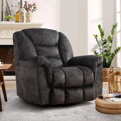 Flournory 41.3'' Wide Classic Super Soft and Oversize Swivel and Rocker Manual Recliner