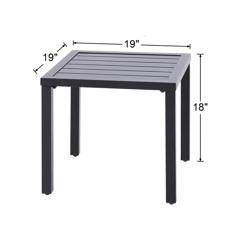 Alyah Square Steel Outdoor Side Table