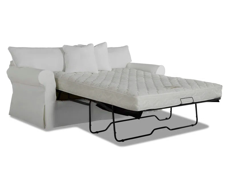 Amari 84" Rolled Arm Slipcovered Sleeper Sofa with Reversible Cushions