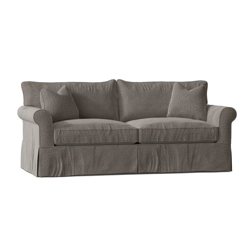 Amari 84" Rolled Arm Slipcovered Sleeper Sofa with Reversible Cushions