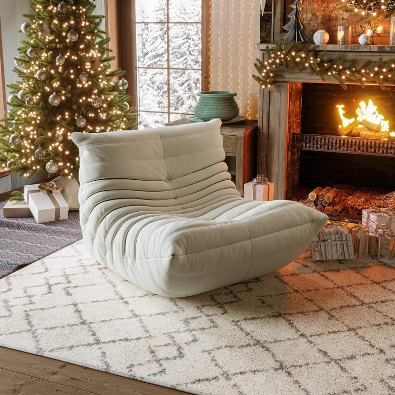 Danial Armless Bean Bag Chair, Mid Century Foam Chair