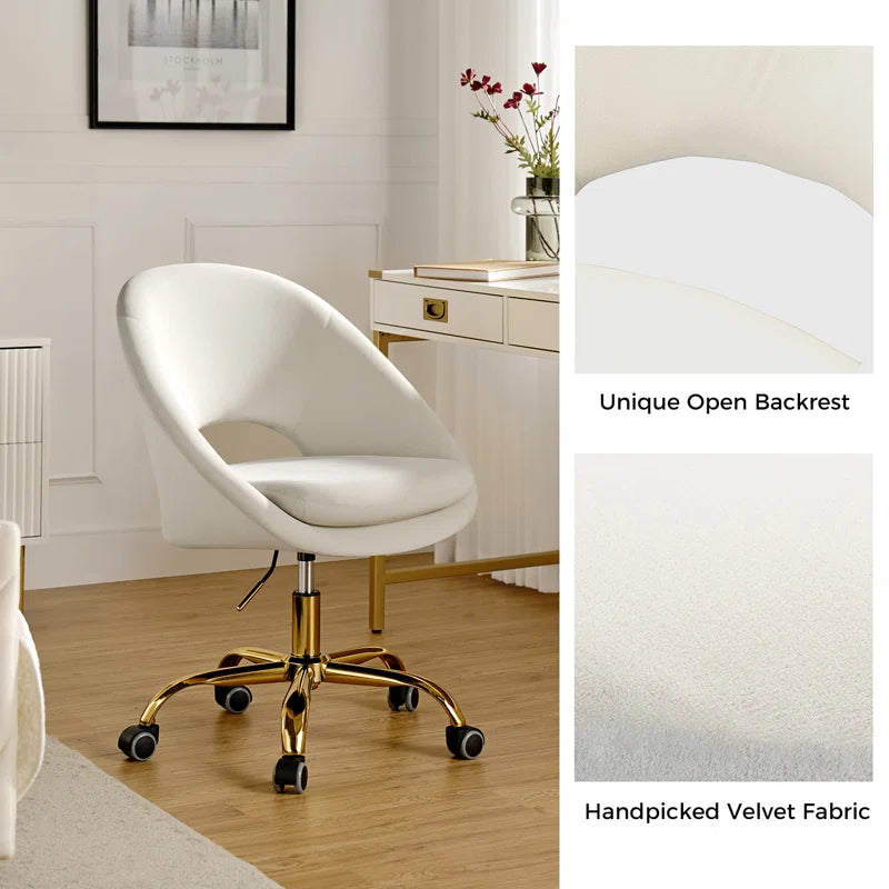 Louise Velvet Modern Task Chair with Ergonomic Design