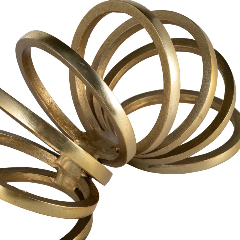 Modern Metal Slinky Ring Decorative Sculpture - 11" X 5" X 6"