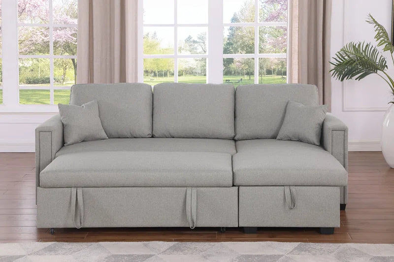 Dishaan Convertible Sleeper Sofa with Reversible Chaise