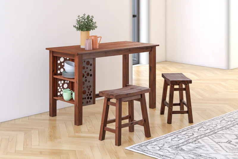 Alessandro Counter Stool with Solid Wood Frame
