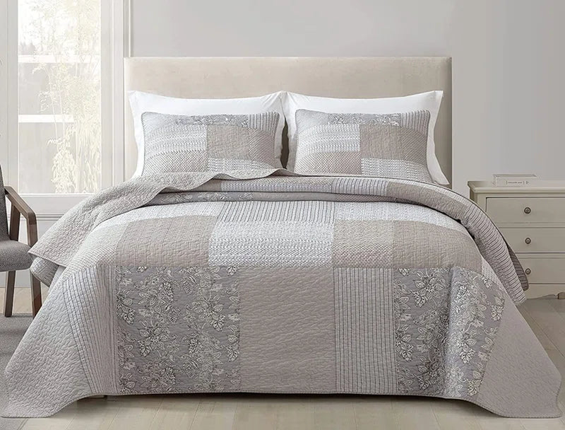 Quinn Cotton Patchwork Reversible Quilt Set