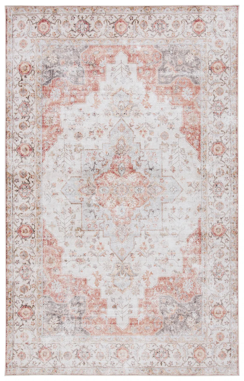 Sonia Oriental Power Loom Light Grey / Rust