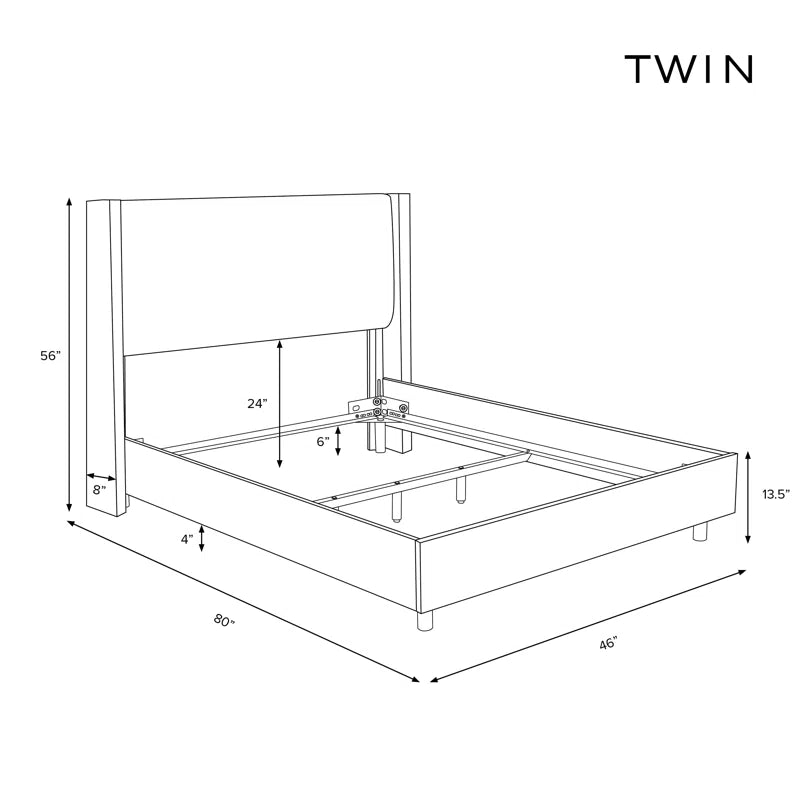 Hanson Upholstered Wingback Bed